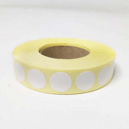 MP_4_Термоэтикетки 15х15 мм ЭКО (термобумага), круг. 2000 этикеток в ролике, втулка 40 мм.