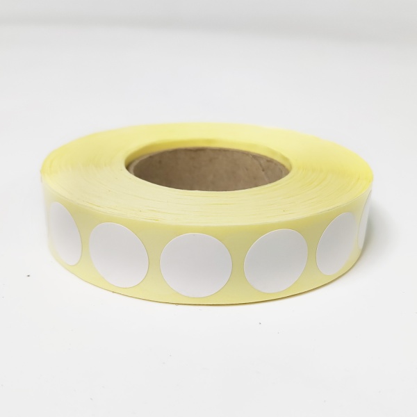 MP_4_Термоэтикетки 15х15 мм ЭКО (термобумага), круг. 2000 этикеток в ролике, втулка 40 мм.