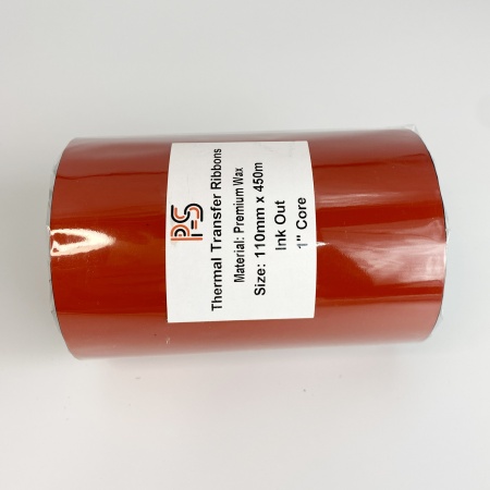 MP_3_Риббон PS Wax Premium 110мм х 450м, черный (термотрансферная лента). OUT, 1''