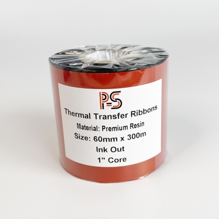 MP_5_Риббон PS Resin Premium 60мм х 300м, черный (термотрансферная лента). OUT, 1''