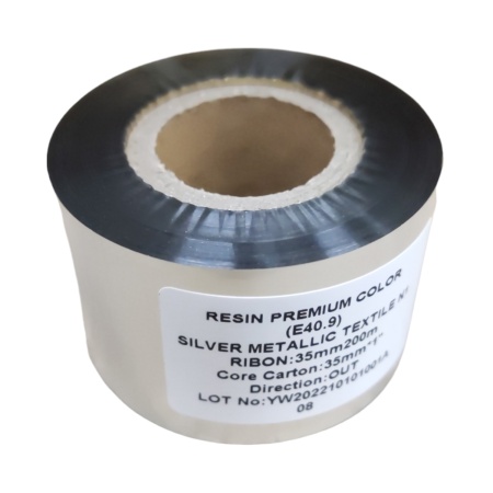 MP_2_Серебряный риббон E40.9 Resin Premium Color Silver Metallic Textile 35мм х 200м, втулка 1'', OUT