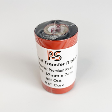 MP_2_Риббон PS Resin Premium 57мм х 74м, черный (термотрансферная лента). OUT, 0.5'', ширина втулки 57мм