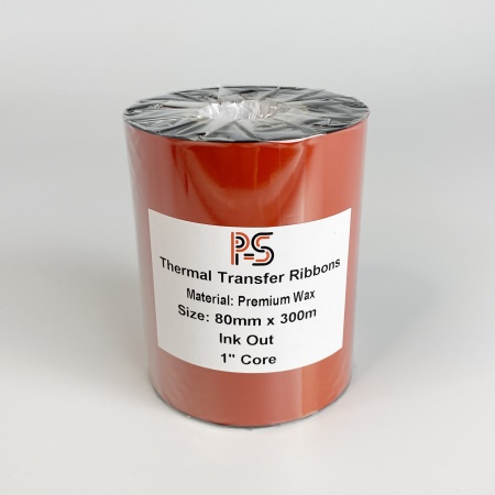 MP_5_Черный риббон PS Wax Premium 80мм х 300м (термотрансферная лента), OUT, 1''