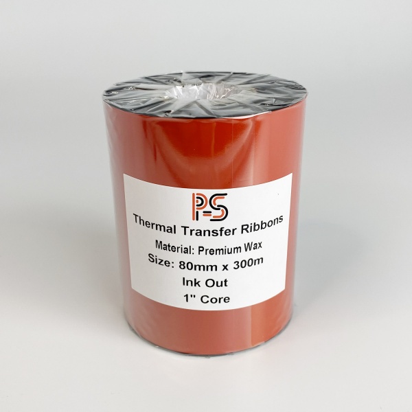 MP_5_Черный риббон PS Wax Premium 80мм х 300м (термотрансферная лента), OUT, 1''