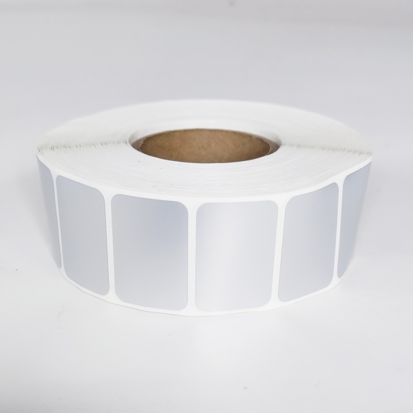 MP_5_Термотрансферные этикетки 30х20 мм ПЭТ (PET Matt CHROME), 2000 этикеток в ролике, втулка 40 мм