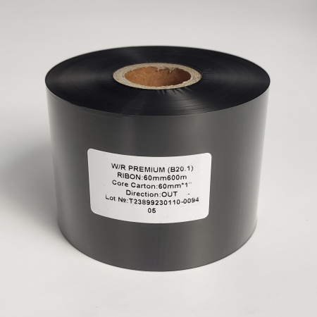 MP_5_Черный риббон B20.1 Wax/Resin PREMIUM 60мм х 600м, OUT, 1''