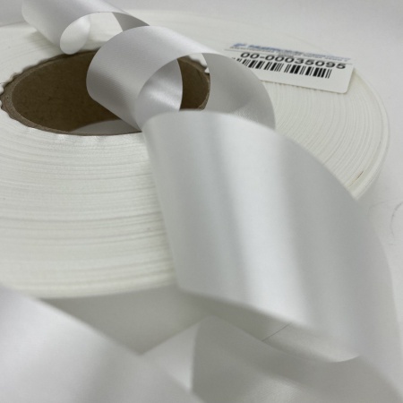 MP_4_Лента сатинового плетения двухсторонняя белая PS880 35мм х 200м