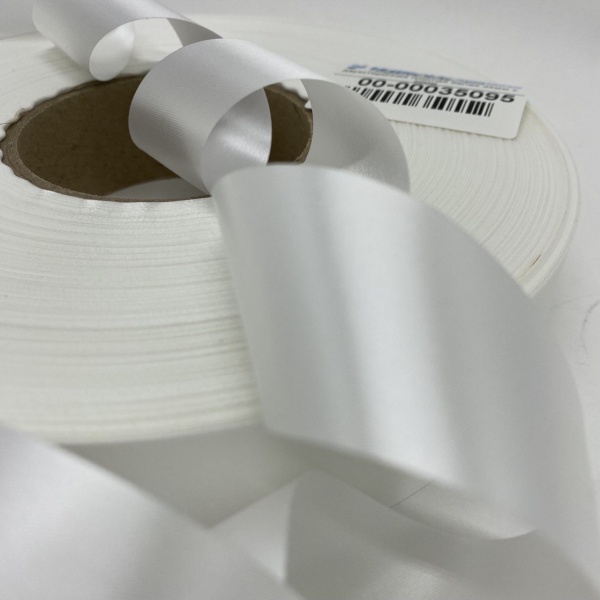 MP_4_Лента сатинового плетения двухсторонняя белая PS880 35мм х 200м