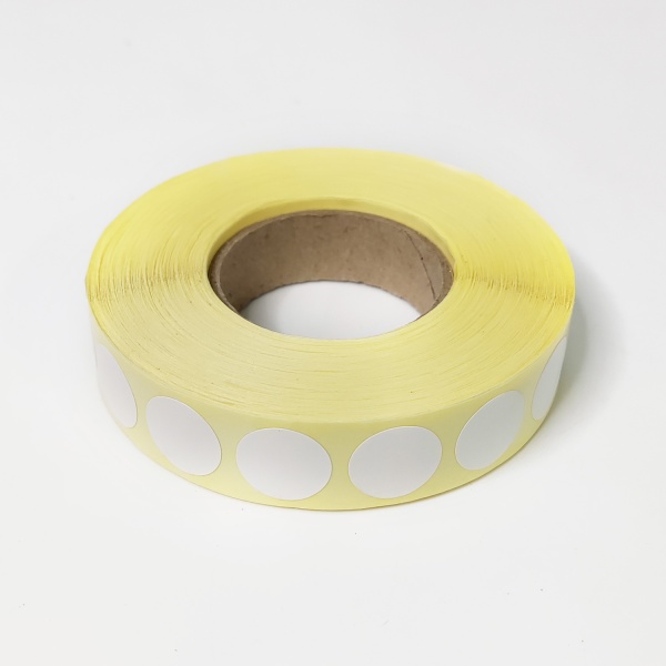 MP_3_Термоэтикетки 15х15 мм ЭКО (термобумага), круг. 2000 этикеток в ролике, втулка 40 мм.