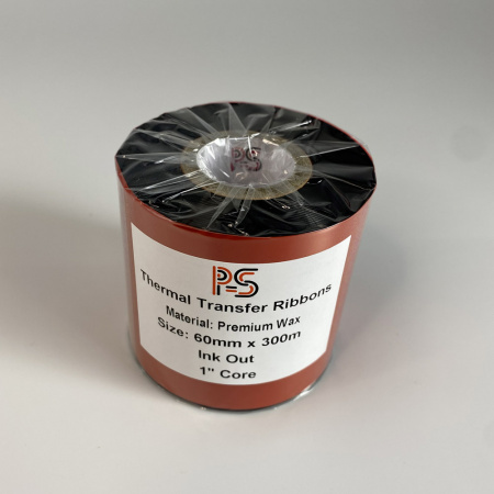 MP_2_Риббон PS Wax Premium 60мм х 300м (термотрансферная лента), черный, OUT, 1''