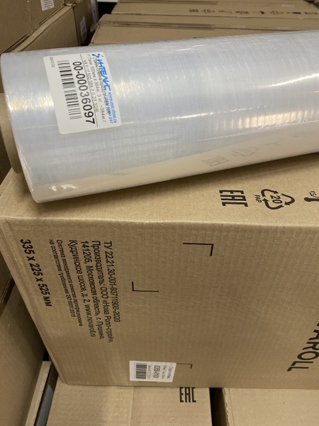 MP_6_Упаковочная стрейч пленка прозрачная, 500 мм, 17 мкм, 3.23 кг, ~384 м, первичное сырье MP_6_Упаковочная стрейч пленка прозрачная, 500 мм, 17 мкм, 3.23 кг, ~384 м, первичное сырье