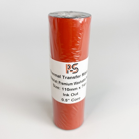 MP_5_Риббон PS Resin Premium Washable 110мм х 74м, черный (термотрансферная лента), OUT, 0,5'', ширина втулки 110 мм