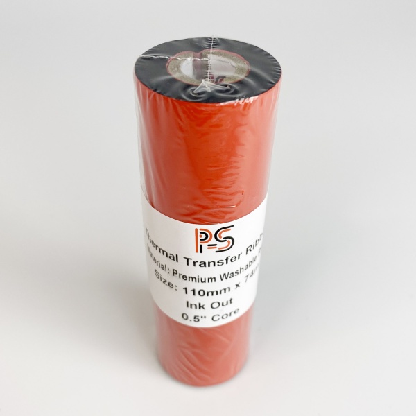 MP_2_Риббон PS Resin Premium Washable 110мм х 74м, черный (термотрансферная лента), OUT, 0,5'', ширина втулки 110 мм
