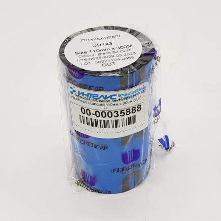 MP_1_Термотрансферная лента UR143 Wax/Resin Standard 110мм х 300м OUT 1''